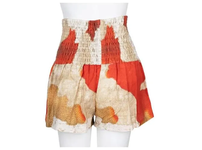 Acne Studios Pantalones cortos de lino con estampado de pared Natural Supreme de Acne Studios Multicolor 