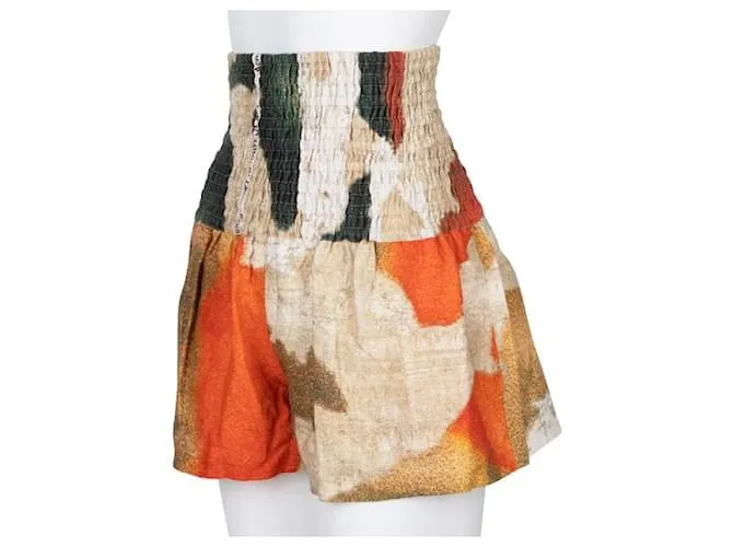 Acne Studios Pantalones cortos de lino con estampado de pared Natural Supreme de Acne Studios Multicolor 