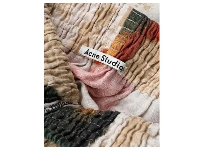 Acne Studios Pantalones cortos de lino con estampado de pared Natural Supreme de Acne Studios Multicolor 