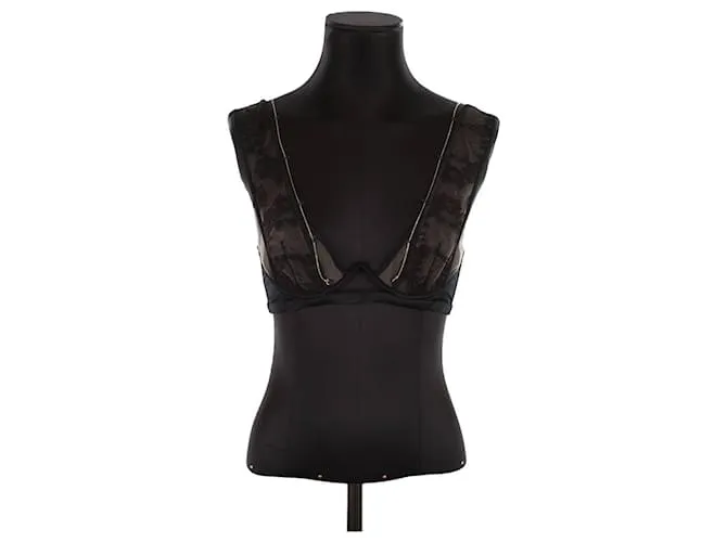 Autre Marque Conjunto de lencería de seda Negro 