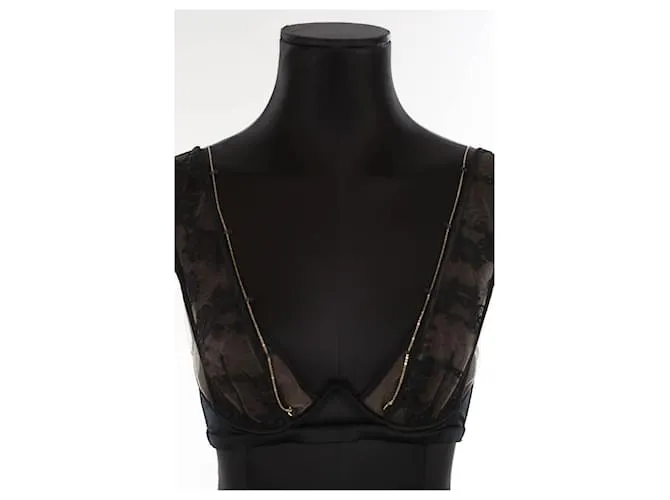 Autre Marque Conjunto de lencería de seda Negro 