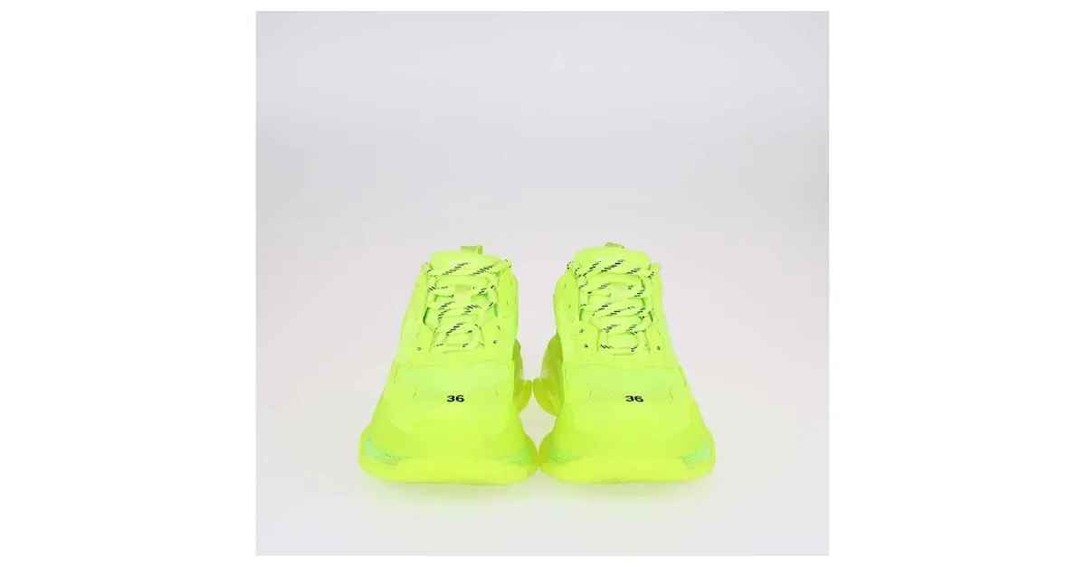 Balenciaga Zapatillas bajas Triple S en amarillo fluo 