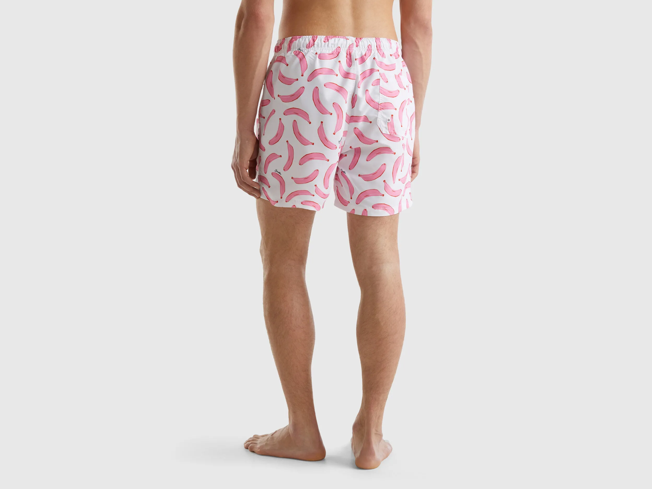 Bañador bóxer blanco con estampado de plátanos