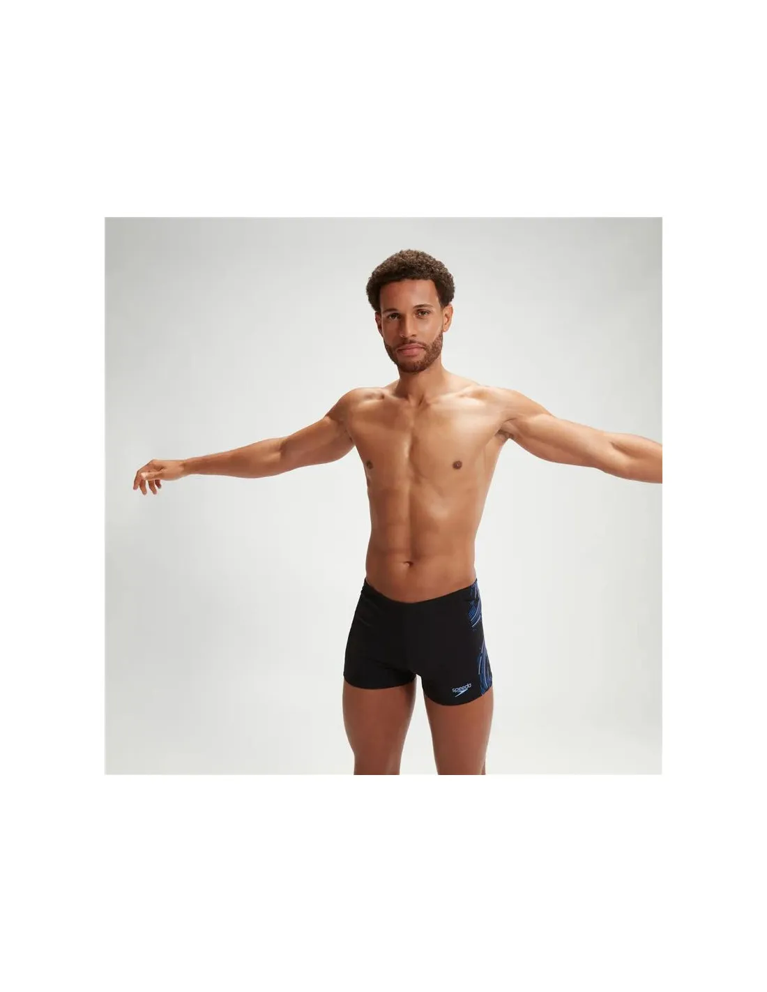 Bañador de Natación Speedo Tech Panel Aquashort Hombre Negro/Azul