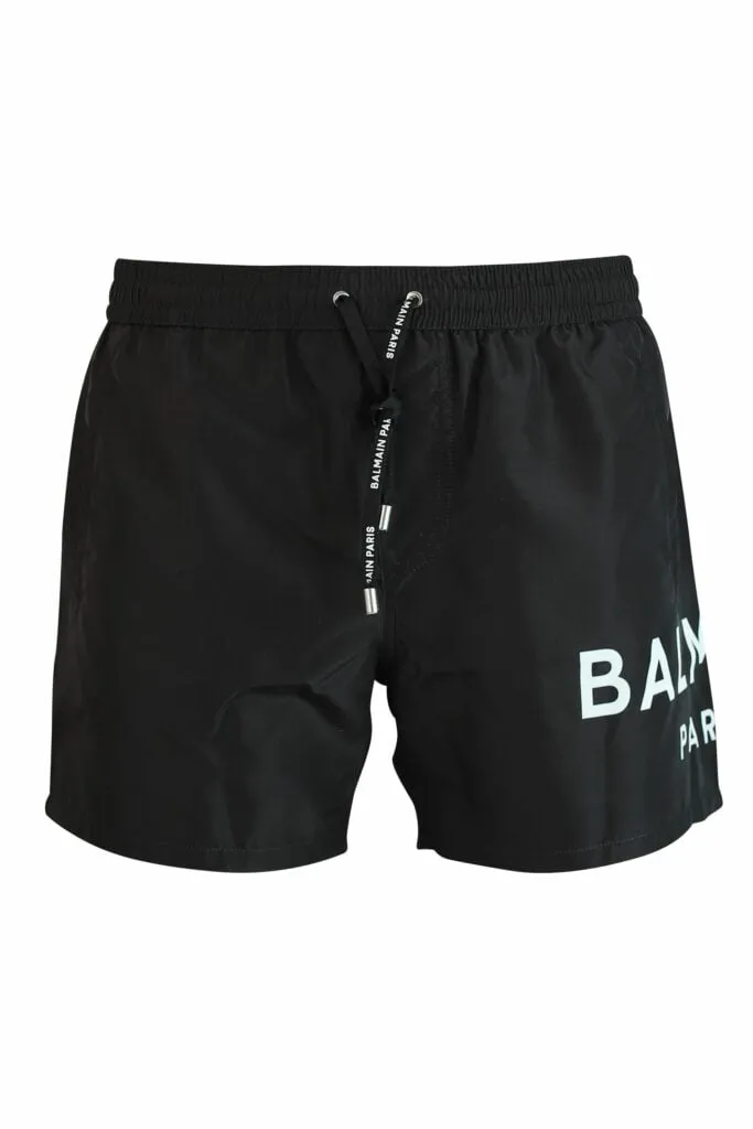 Bañador negro con logo blanco lateral