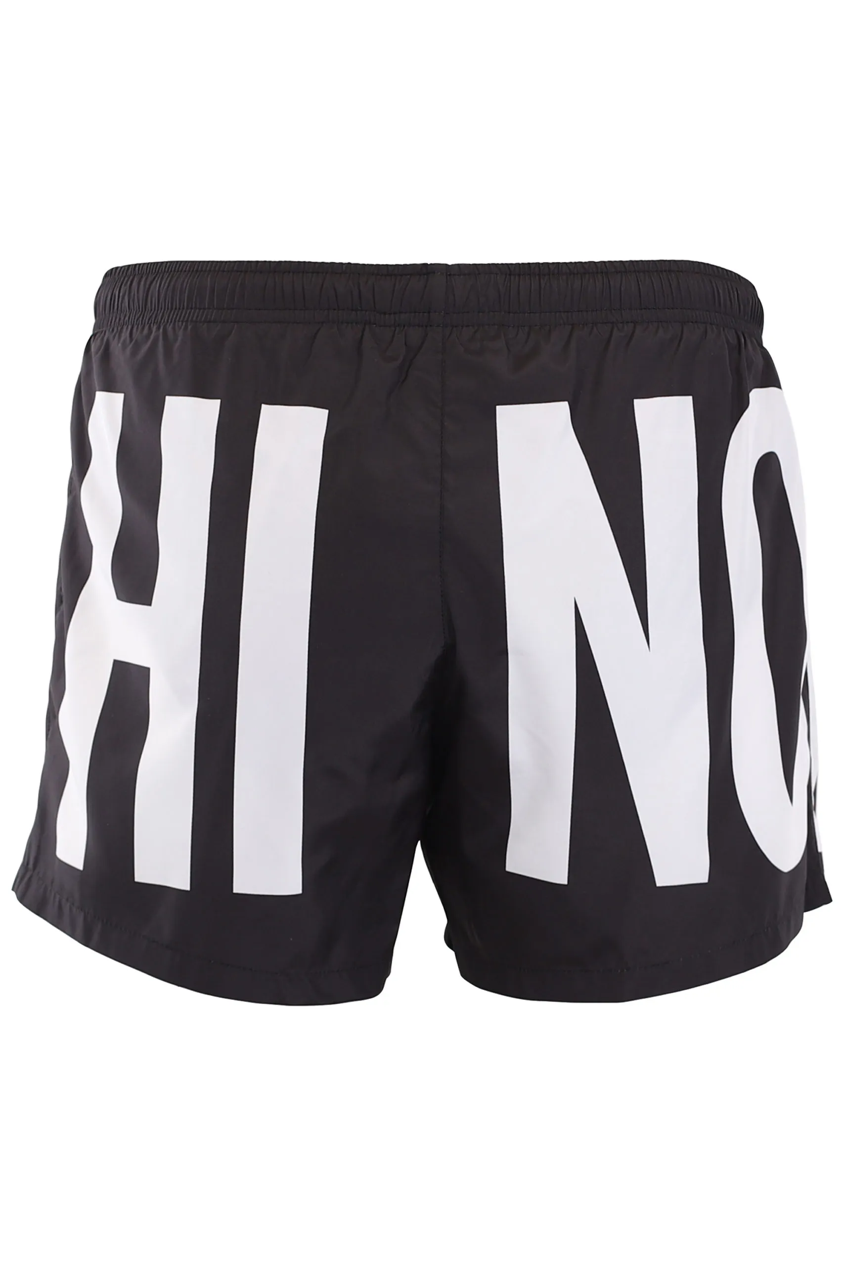 Bañador negro con logo grande en blanco