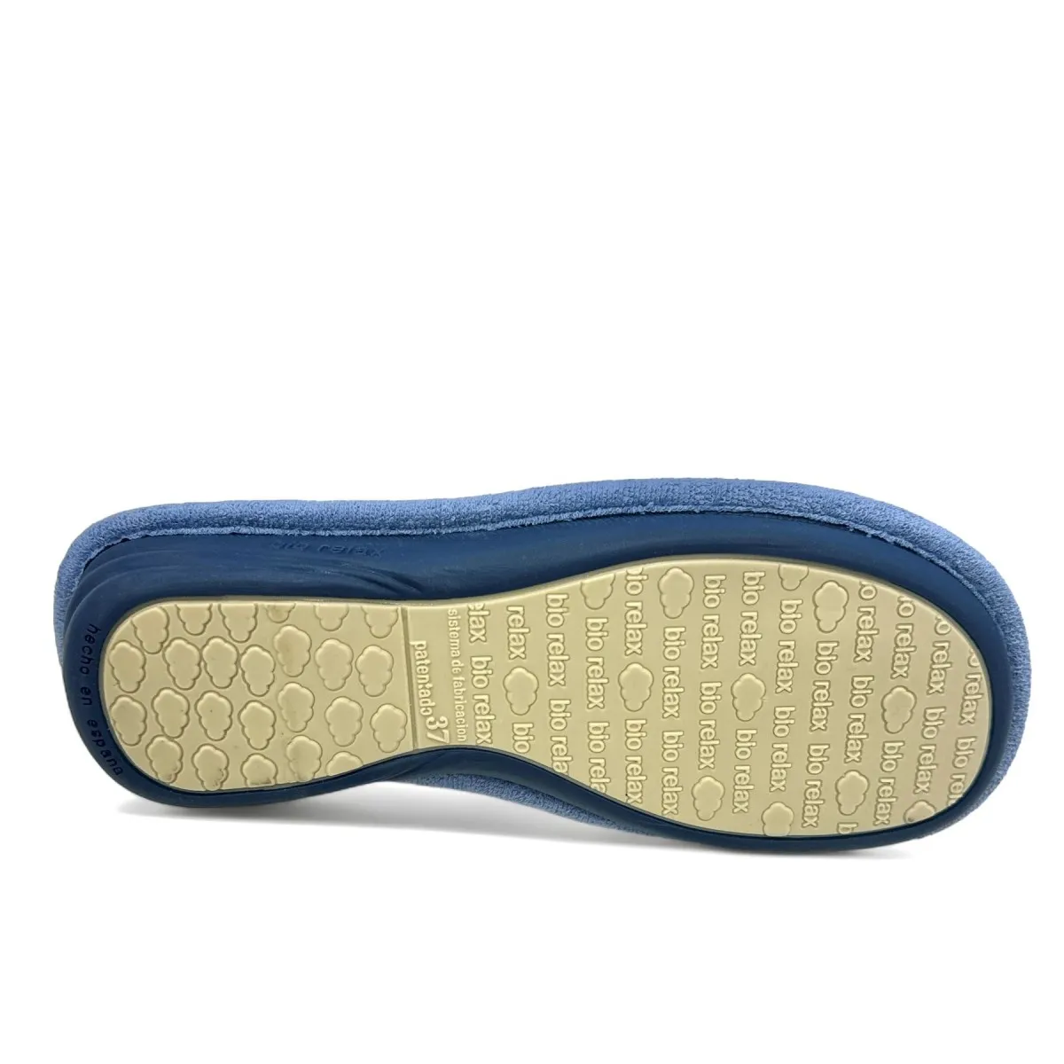 Biorelax zapatilla de casa cuña acolchada mujer azul 1820