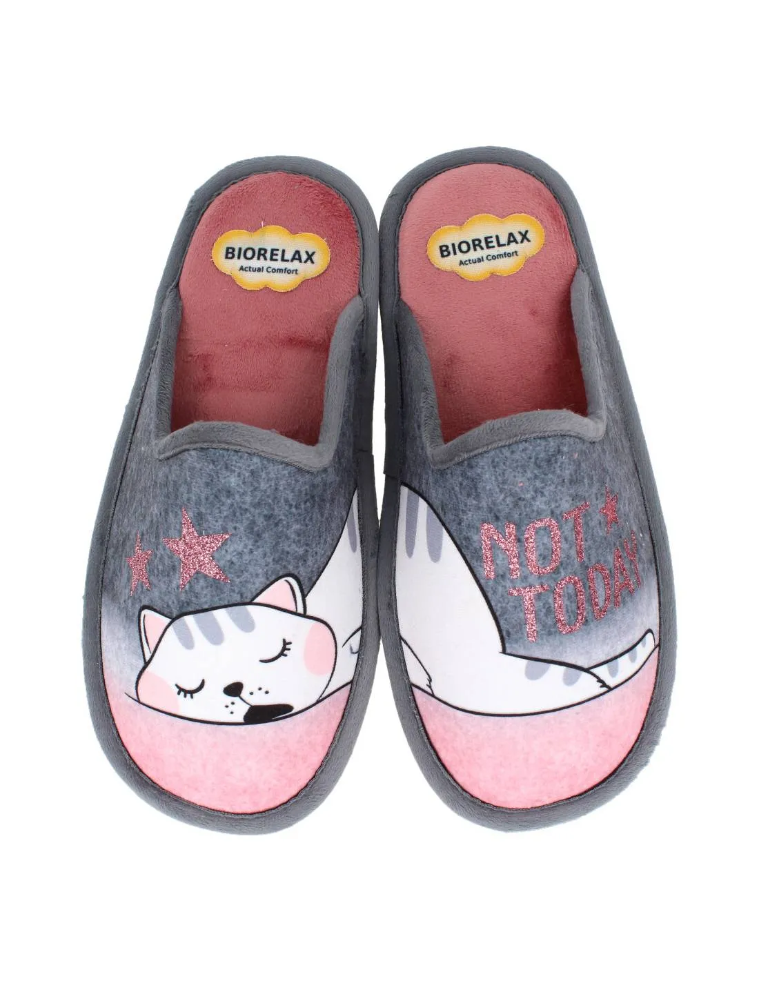 BIORELAX  ZAPATILLAS CASA GATO ESTRELLAS SALMóN
