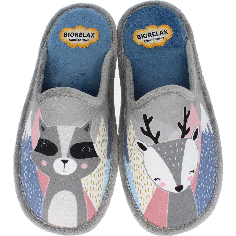 BIORELAX  ZAPATILLAS DE CASA MAPACHE NIEBLA