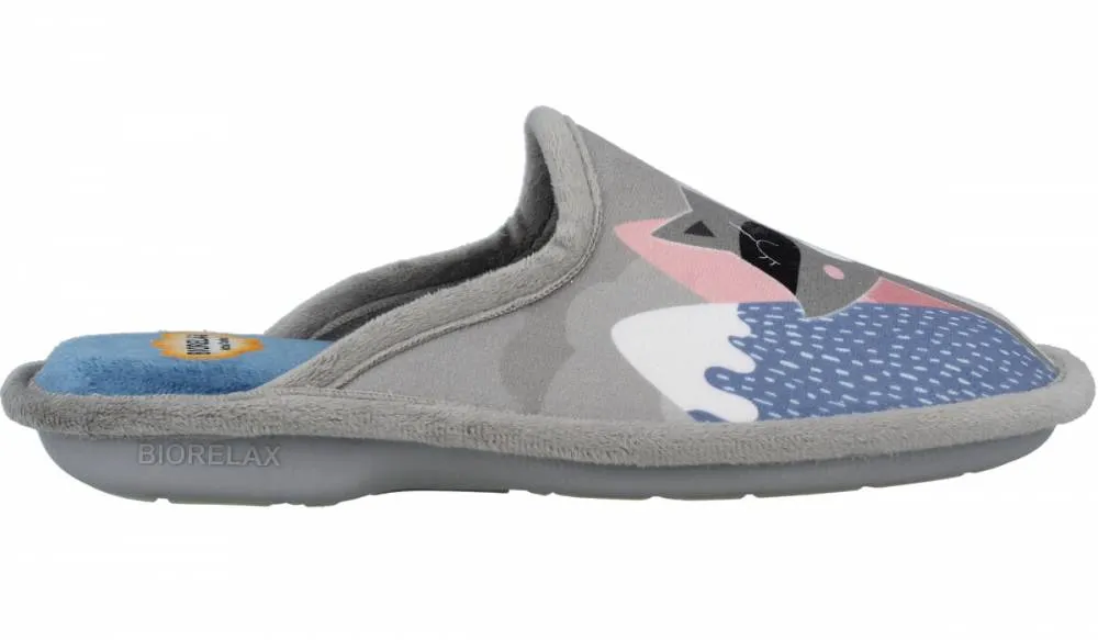 BIORELAX  ZAPATILLAS DE CASA MAPACHE NIEBLA