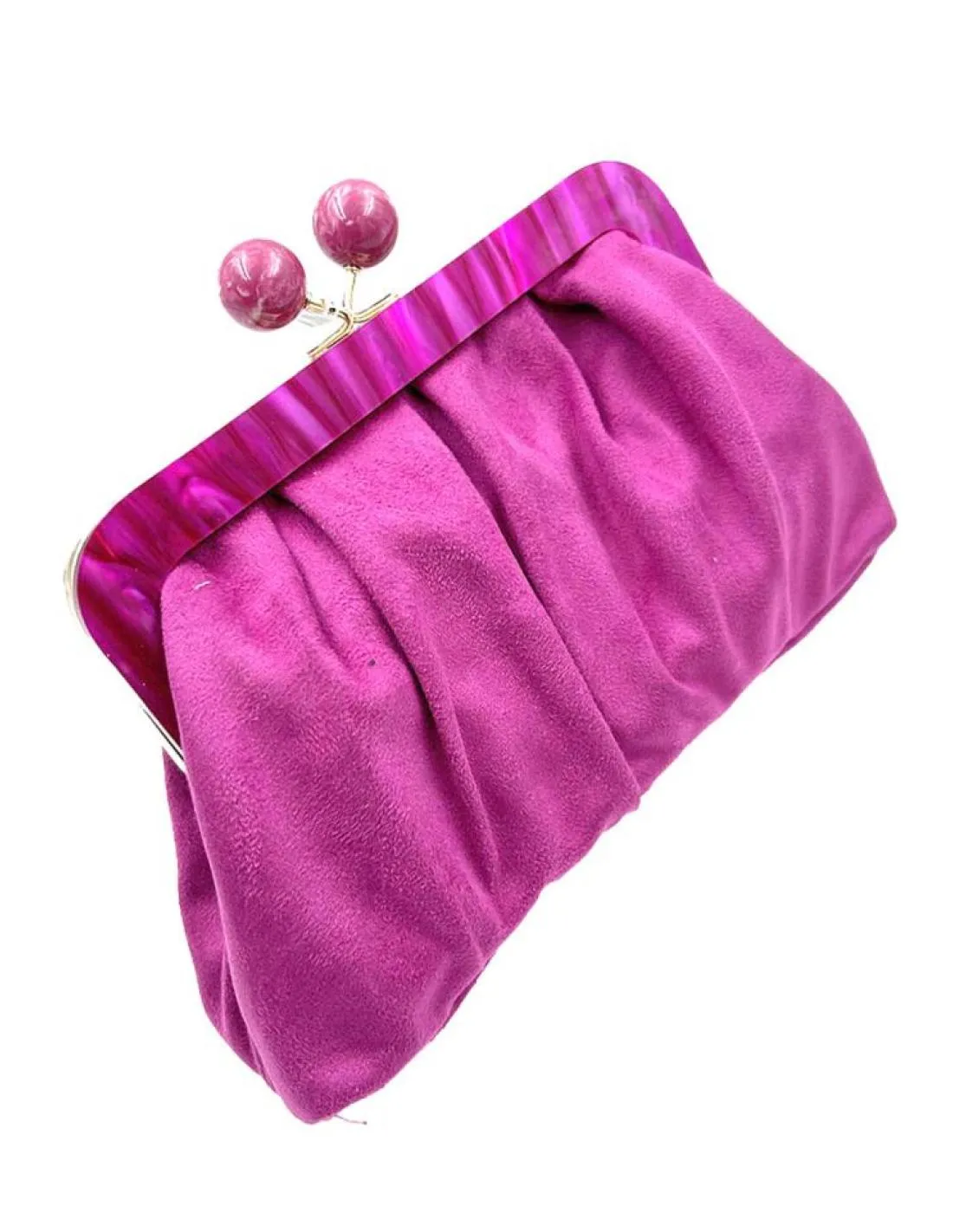 BOLSOS BODA BUGAMBILIAS CON CIERRE VINTAGE DE DOBLE BOLITA