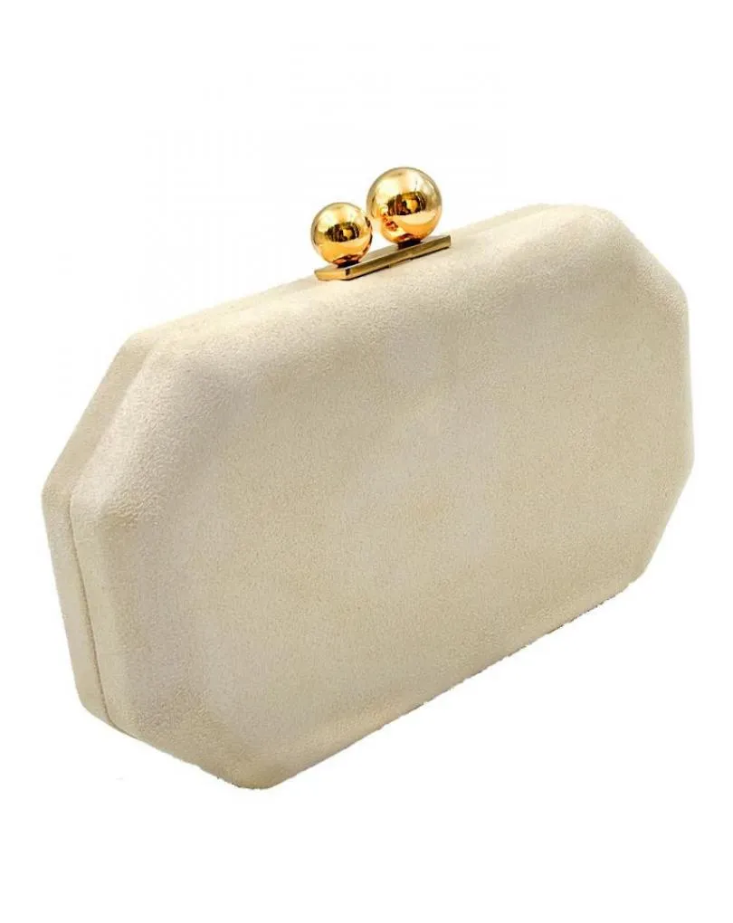 BOLSOS DE FIESTA BEIGE PARA BODAS DE DISEÑO OCTOGONAL