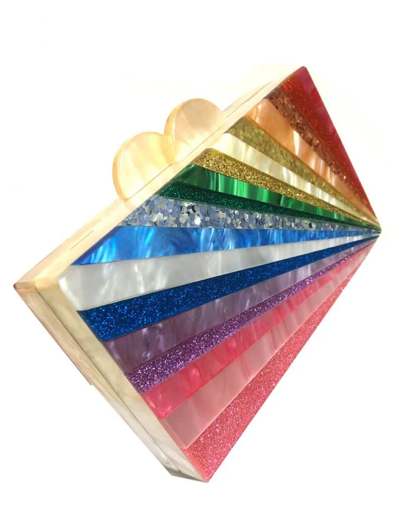BOLSOS DE FIESTA CAREY MULTICOLOR DISEÑO ARCOIRIS PARA BODAS