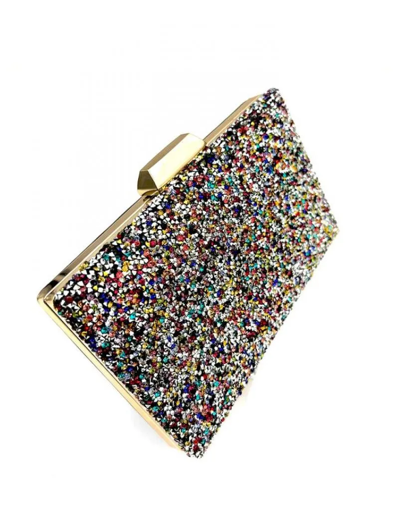 BOLSOS DE FIESTA PLATEADOS CON PEDRERIA ELEGANTE PARA BODAS