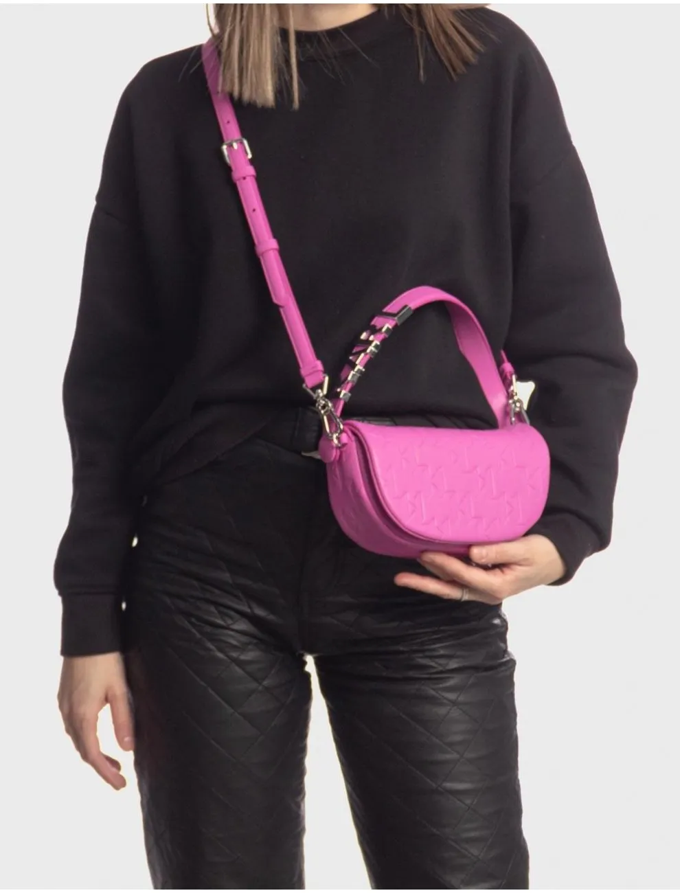 Bolsos Mujer Karl Lagerfeld K/swing Md Baguette Fuxia