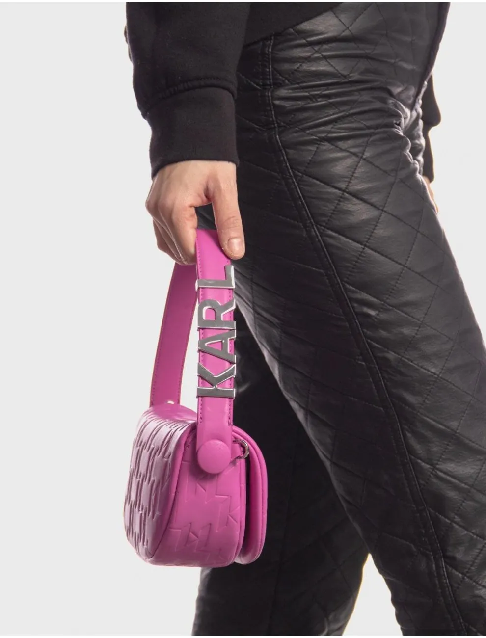 Bolsos Mujer Karl Lagerfeld K/swing Md Baguette Fuxia