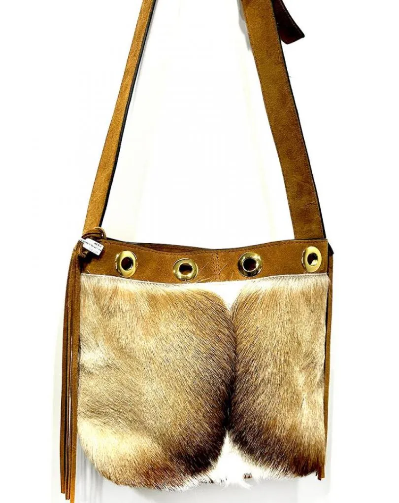 BOLSOS PELO GACELA Y SERRAJE TONO CAMEL DISEÑO UNICO