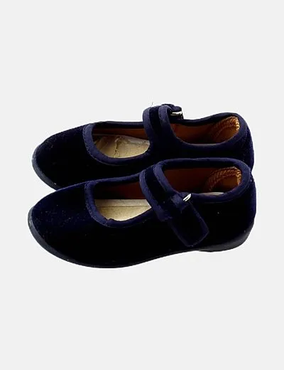 Bomei Zapato azul marino terciopelo