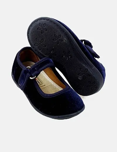 Bomei Zapato azul marino terciopelo
