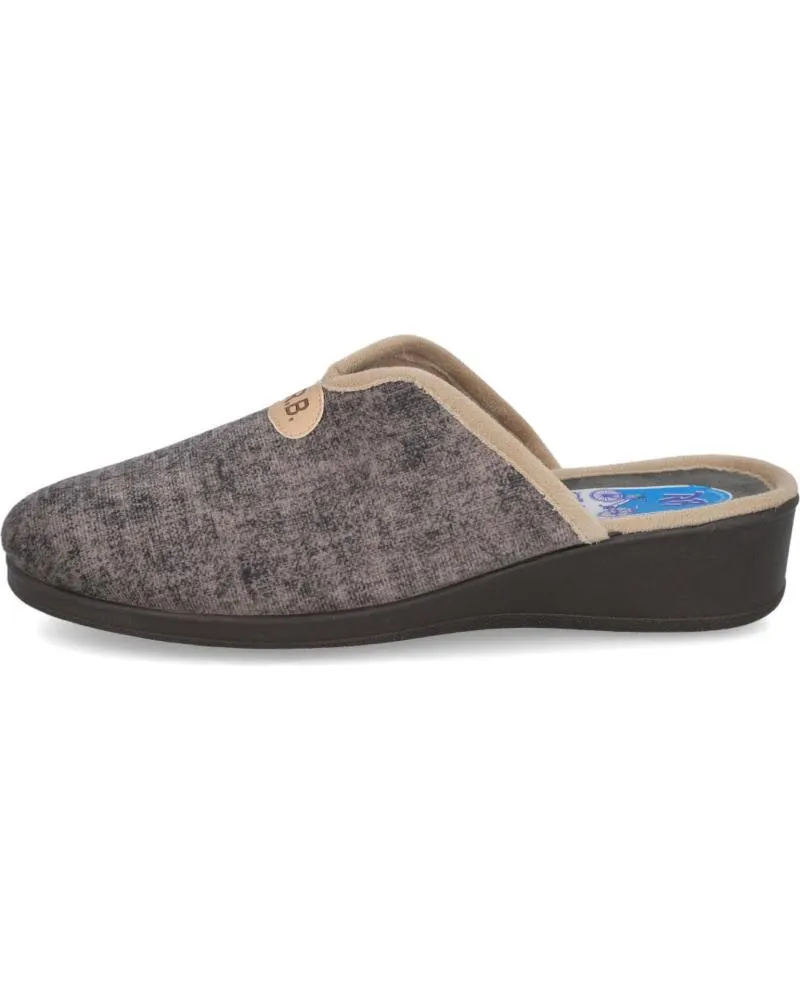 CALZADO DE CASA DE MUJER L&R SHOES LR SHOES 32062 ZAPATILLAS DE CASA MUJ GRIS