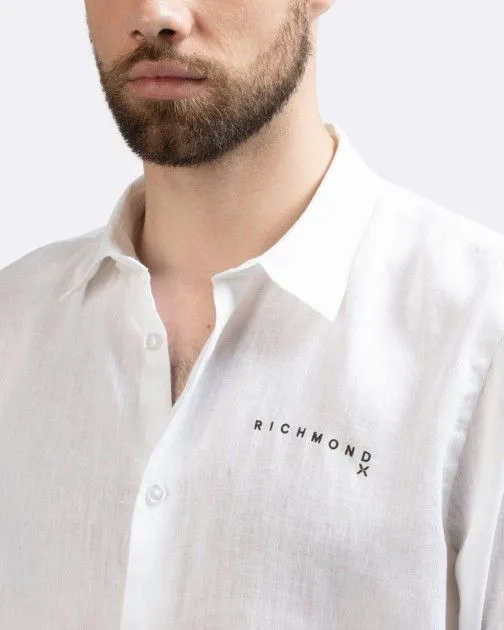 Camisa de lino John Richmond X UMP23116CA Blanco