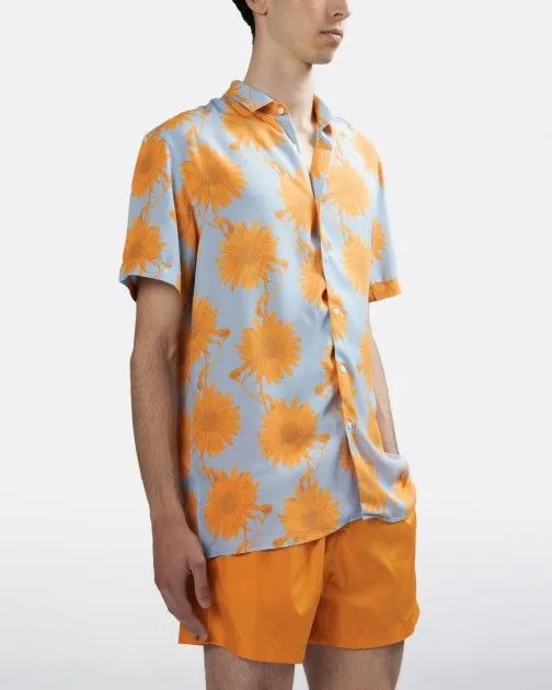 Camisa de manga corta Liu Jo P201 SUN FLOWER SHORT Azul