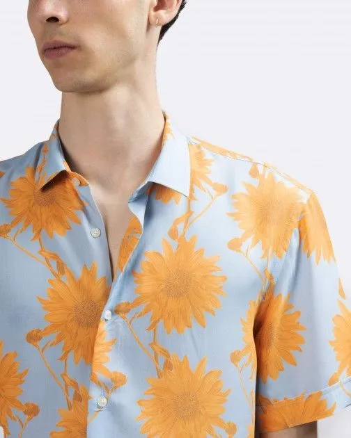 Camisa de manga corta Liu Jo P201 SUN FLOWER SHORT Azul