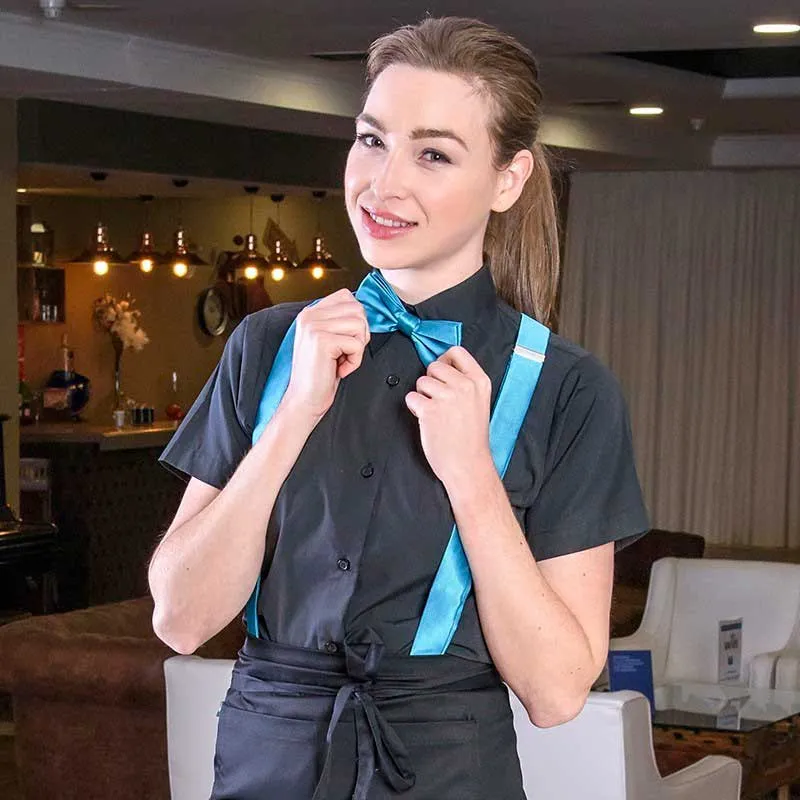 CAMISA MUJER ENTALLADA MANGA CORTA  TEXTILR