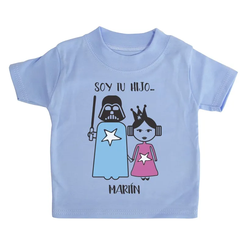 Camiseta Bebé Personalizada Darth y Leia