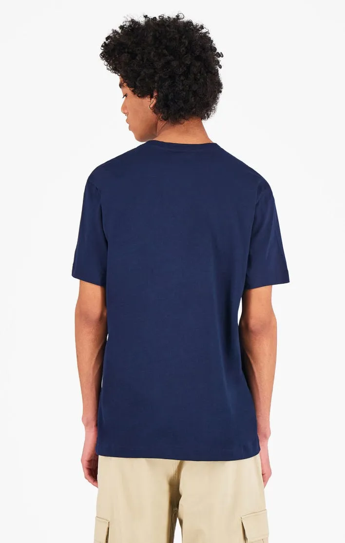 CAMISETA CHAMPION HOMBRE MANGA CORTA  CUELLO REDONDO SMALL SCRIPT LOGO TSHIRT DARK TURQUOISE REF. 215940 AZUL MARINO