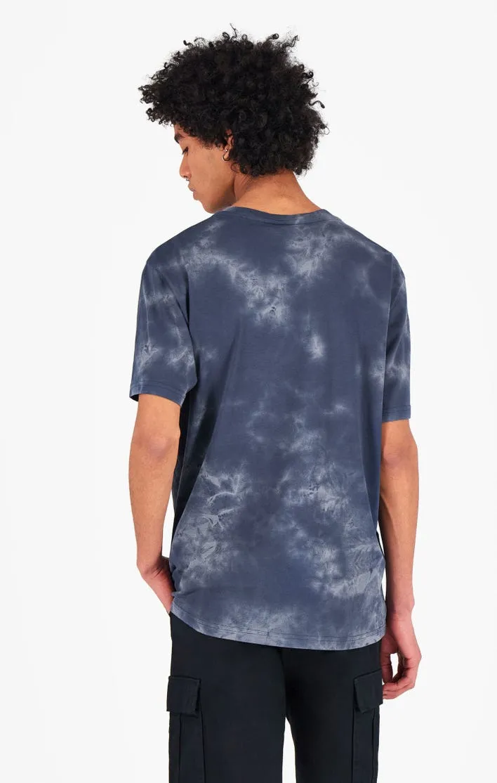 CAMISETA CHAMPION HOMBRE MANGA CORTA  CUELLO REDONDO TIE DYE TSHIRT DARK TURQUOISE REF. 216164 AZUL DEGRADADO