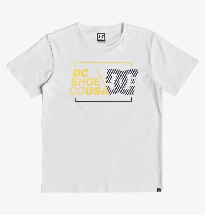 Camiseta DC SHOES manga corta niño AHERO SNOW WHITE (wbb0) Ref. EDBZT03331 Blanca logo amarillo