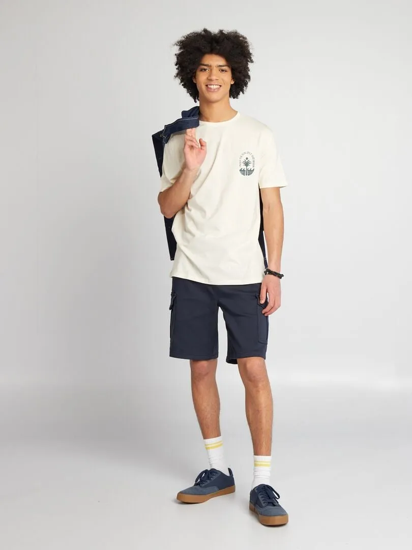 CAMISETA DE PUNTO CON CUELLO REDONDO  BLANCO