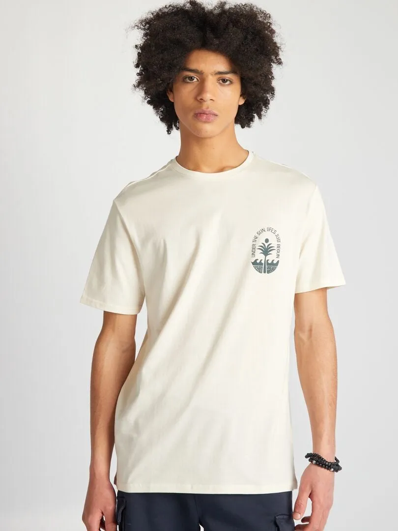 CAMISETA DE PUNTO CON CUELLO REDONDO  BLANCO