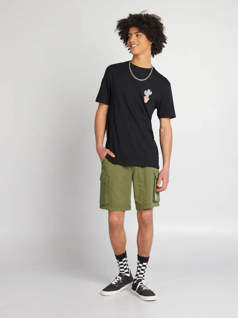 CAMISETA DE PUNTO CON CUELLO REDONDO  NEGRO