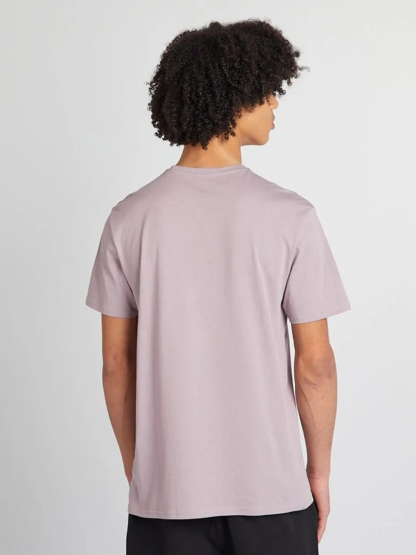 CAMISETA DE PUNTO CON CUELLO REDONDO  PURPURA