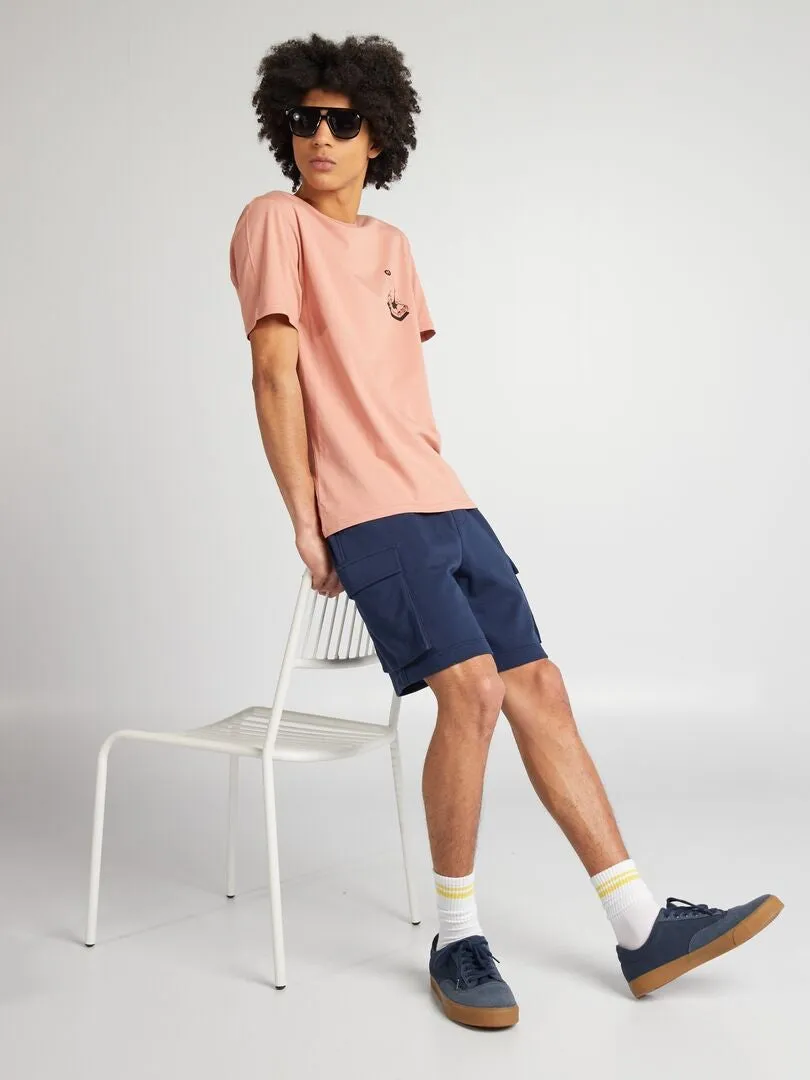 CAMISETA DE PUNTO CON CUELLO REDONDO  ROSA