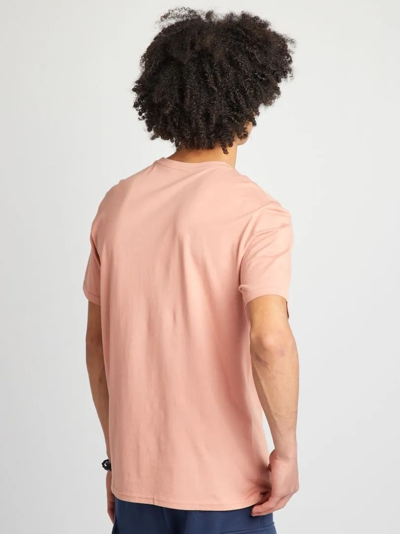 CAMISETA DE PUNTO CON CUELLO REDONDO  ROSA