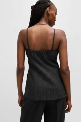 Camiseta de tirantes de sastrería regular fit en tejido elástico con raya diplomática