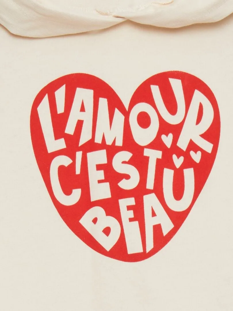 CAMISETA ESTAMPADA CON CAPUCHA  BLANCO