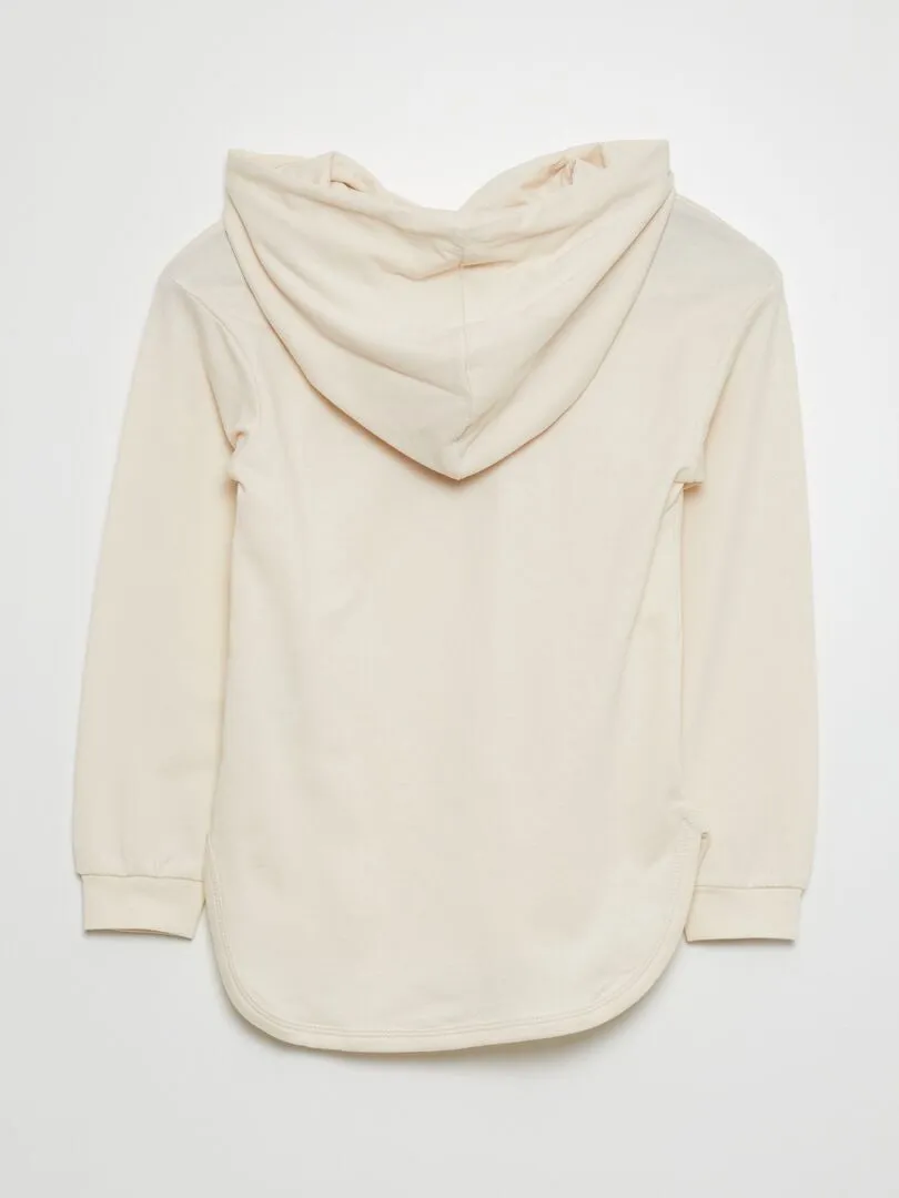CAMISETA ESTAMPADA CON CAPUCHA  BLANCO