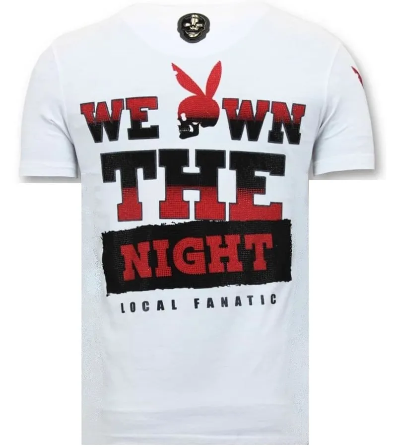 CAMISETA EXCLUSIVA DE LOS HOMBRES  LA PLAYTOY MANSIóN  BLANCO