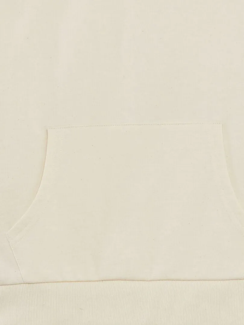 CAMISETA GRUESA DE ALGODóN CON BOLSILLO TIPO CANGURO  BLANCO