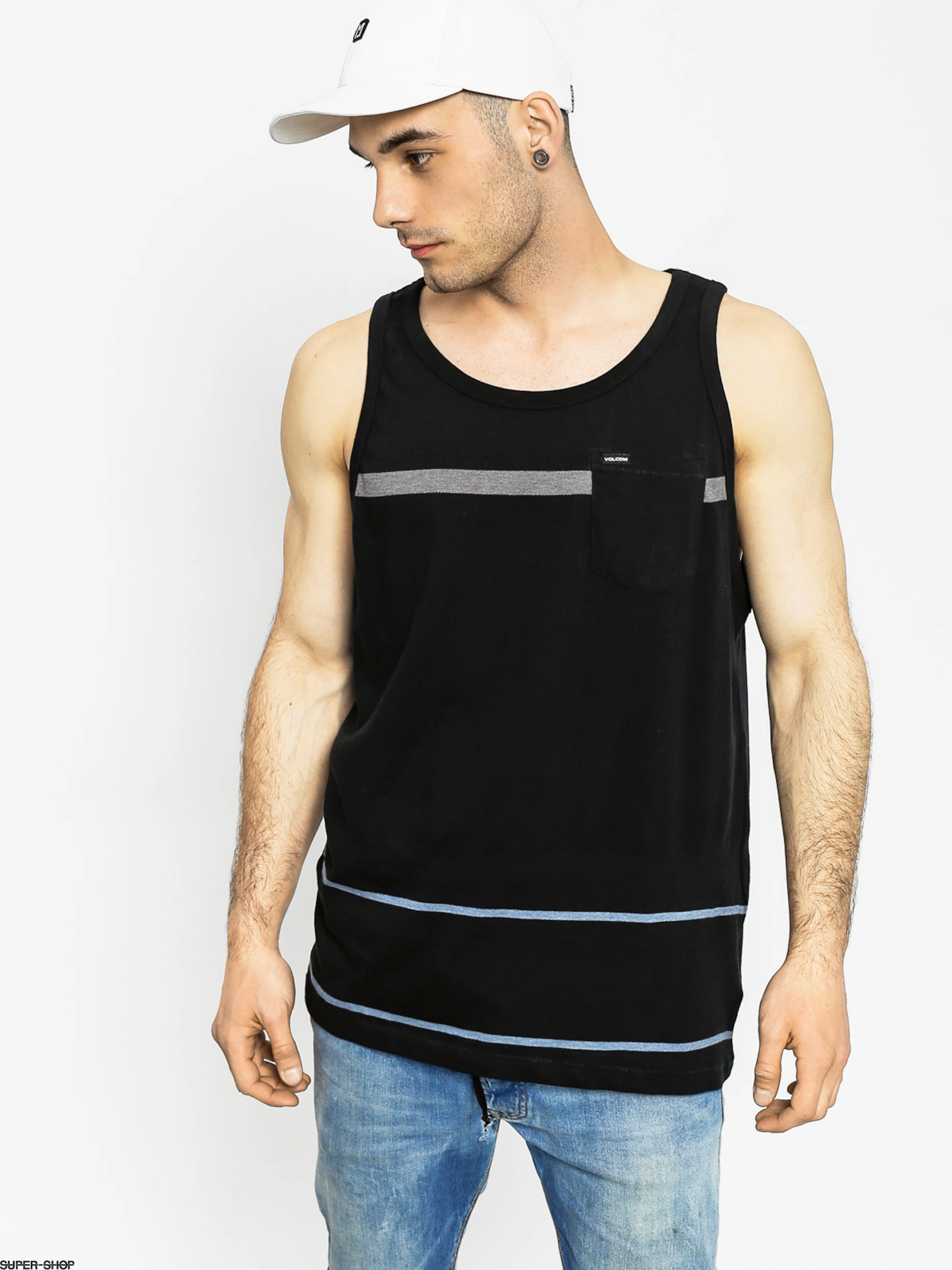 CAMISETA HOMBRE VOLCOM DE TIRANTES THREEZY TANKBLK REF A0211705 NEGRA