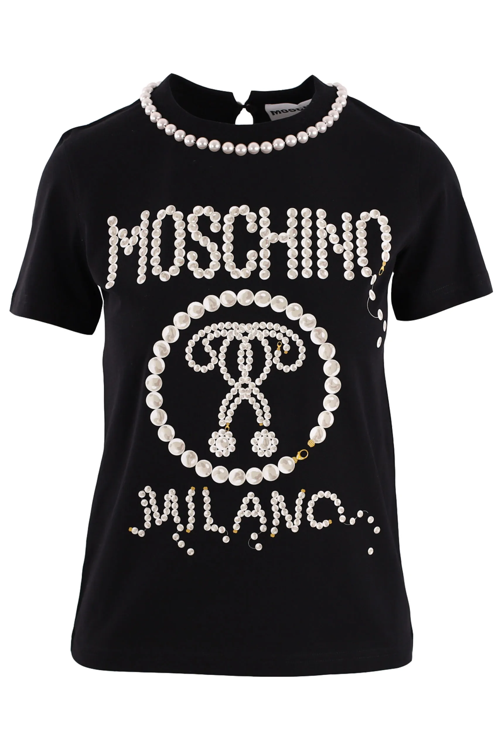 Camiseta negra con perlas