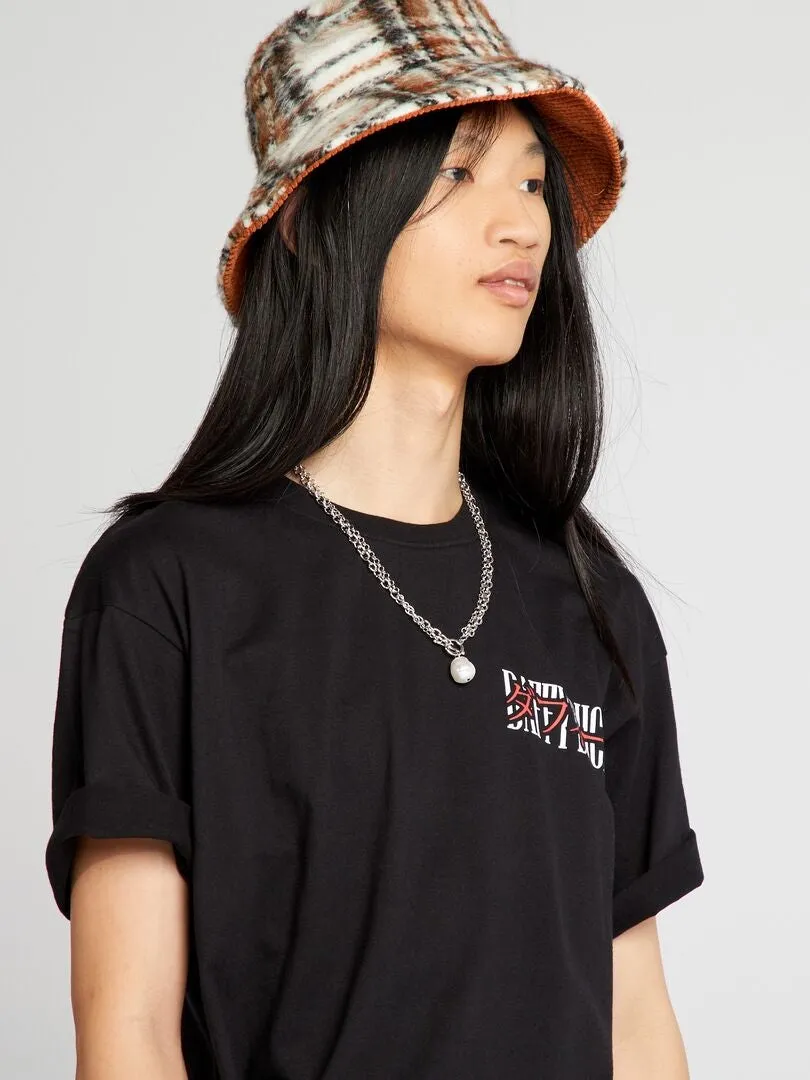 CAMISETA OVERSIZE 'LOONEY TUNES' CON CUELLO REDONDO  NEGRO