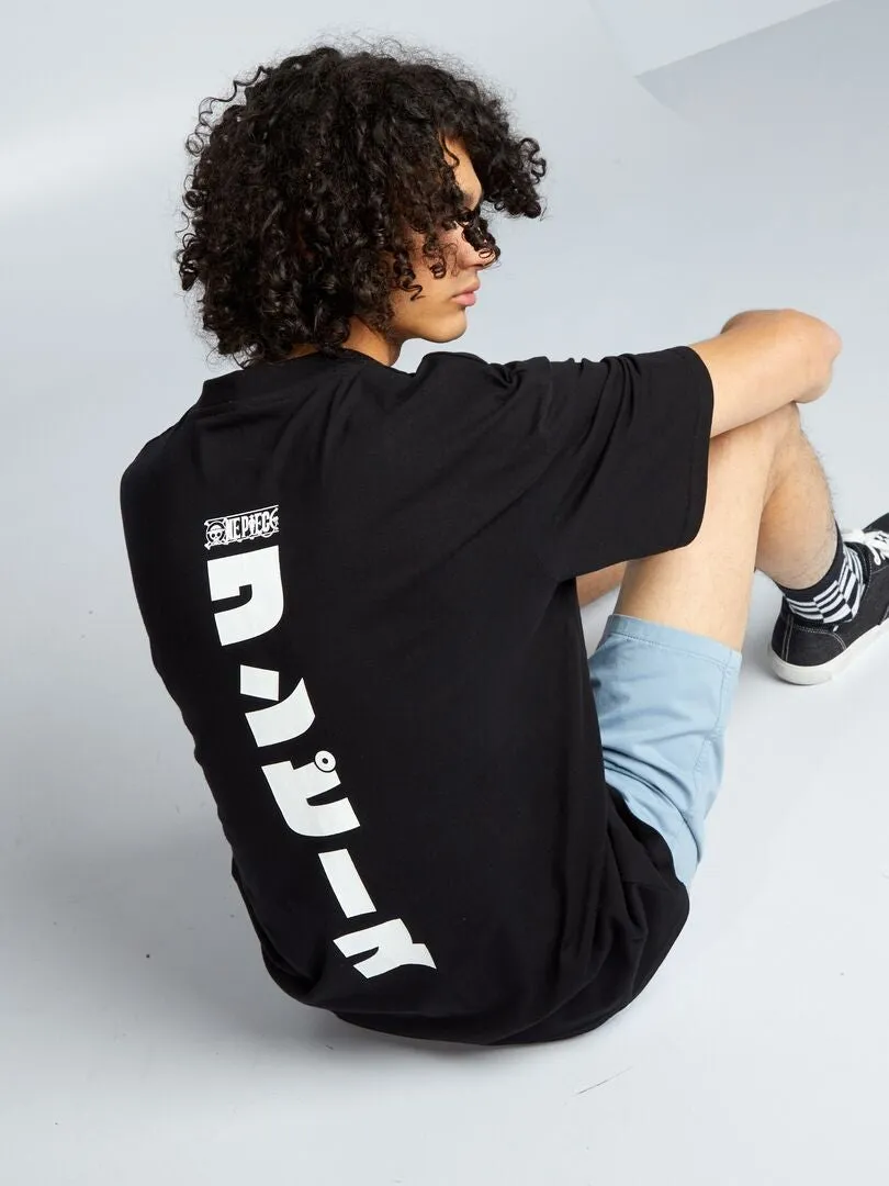 CAMISETA OVERSIZE 'ONE PIECE'  NEGRO