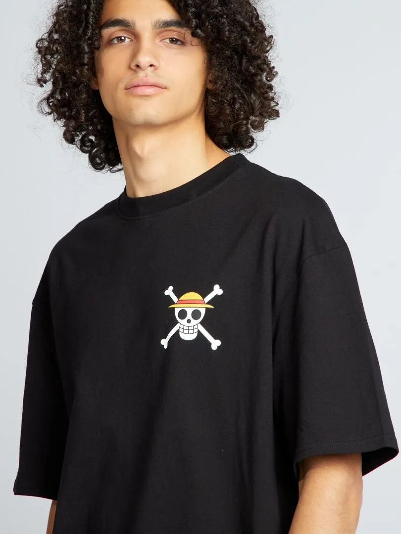CAMISETA OVERSIZE 'ONE PIECE'  NEGRO