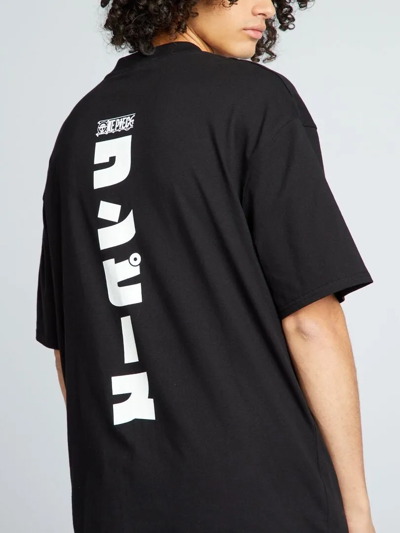 CAMISETA OVERSIZE 'ONE PIECE'  NEGRO