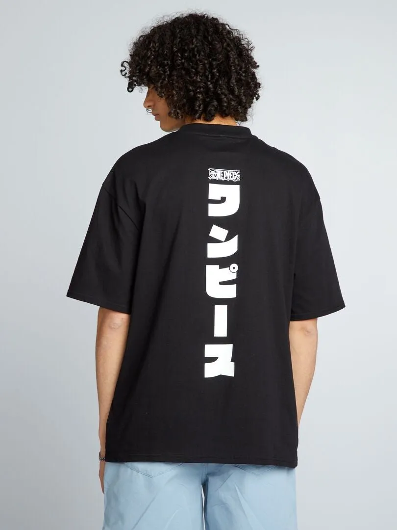 CAMISETA OVERSIZE 'ONE PIECE'  NEGRO